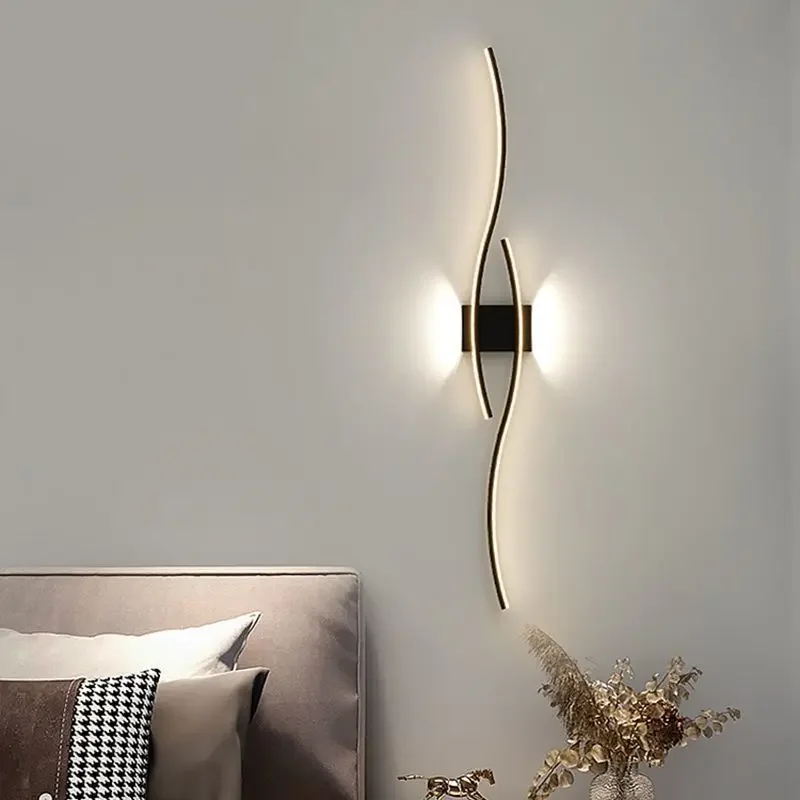 moderna lampada de parede led preto branco ouro fundo luz decorativa para sala estar quarto cabeceira luminaria interior arandela 01