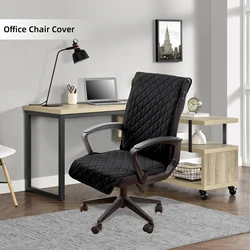 Reversible Office Chair Cover Dining Chair Cover Soft Desk Computer Anti-Slip Buckle for Armchair or Armless Chair Slipcover