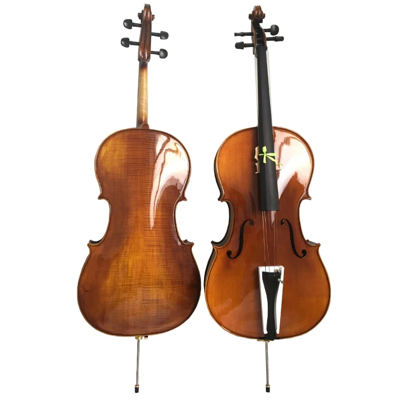 Handmade High Quality Gloss Cello with bow case rosin