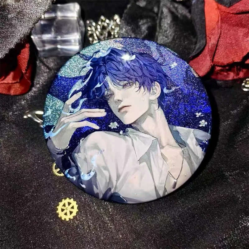 2025 Love and Deepspace Anime Figure Reflective Rafayel Qiyu Cosplay Double Flash Metal Laser Badges Decor Pins Birthday Gift
