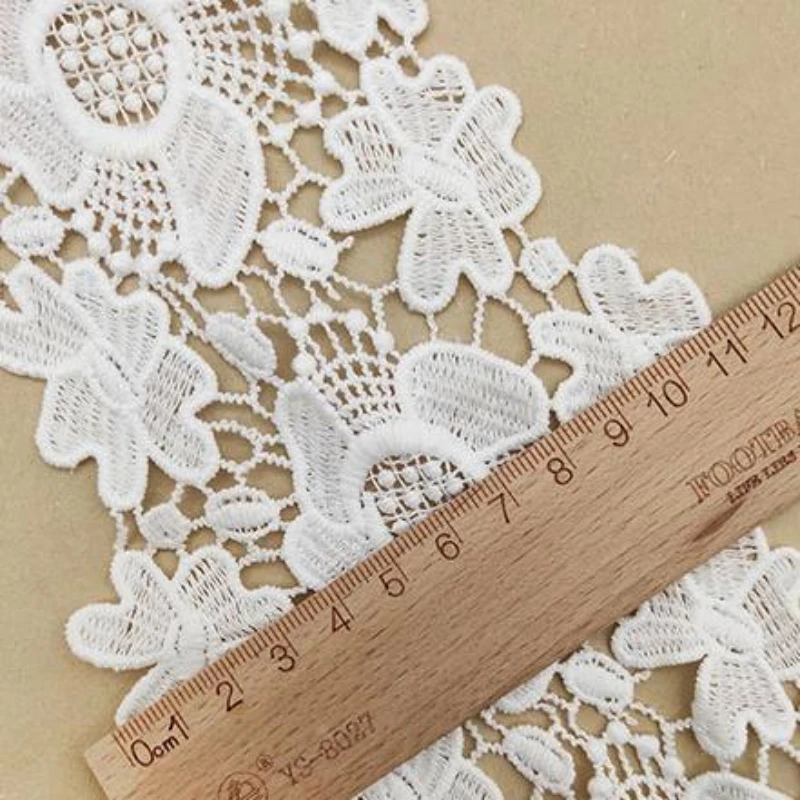 11CM Water-soluble Milk Silk Flower Trim Lace Bilateral Belt Women's Dress Decoration DIY Textile Accessories for Apparel Sew 5Y