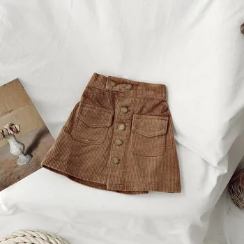 Girls Corduroy Hip Skirt 6 Short Skirt for Kids Girls Spring and Autumn Women's Baby Corduroy Hip Skirt Kids Solid Colour Short Skirt 6