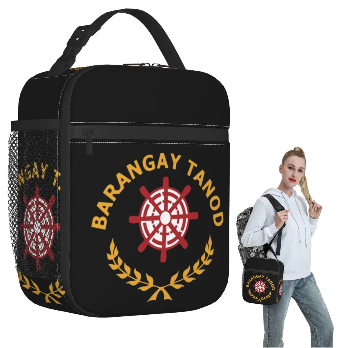 Barangay Tanod With Wreath Filipino Pinoy Policehat Insulated Lunch Bag Children Portable Food Boxes Thermal Lunch Box Tote
