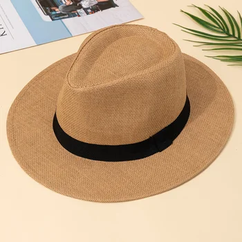 Hat, male, summer vacation, beach hat, English style, wide brimmed sun hat, sun shading…
