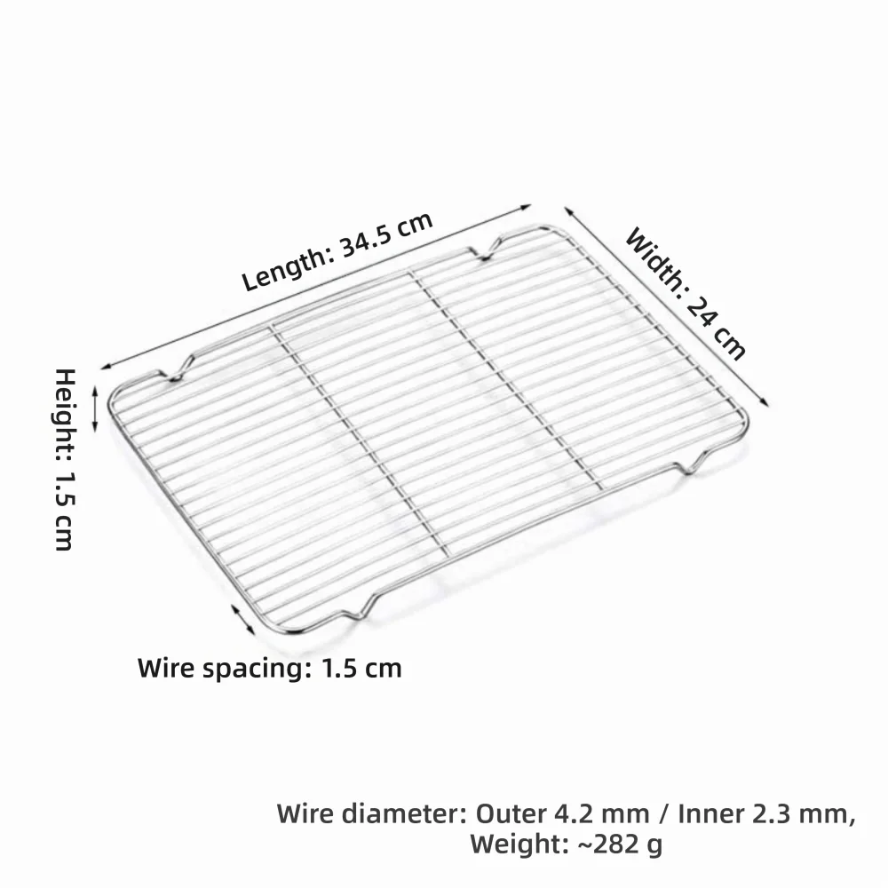 New Stainless Steel Cooling Rack Smooth Edge Dense Wires BBQ Rack Easy to Clean Baking Rack Roasting