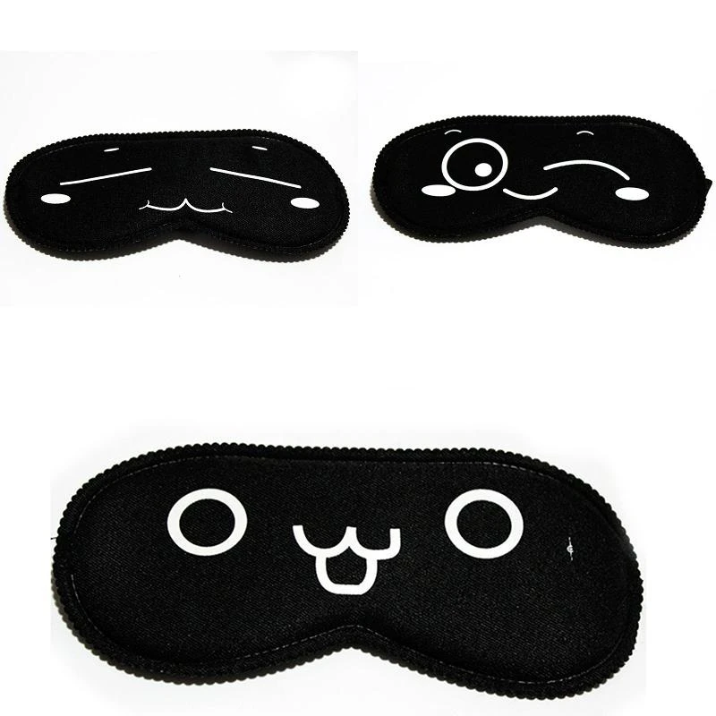 1pc Sleeping Eye Mask Black Eye Shade Sleep Mask Black Mask Bandage On Eyes For Sleeping Emotion Sleep Mask