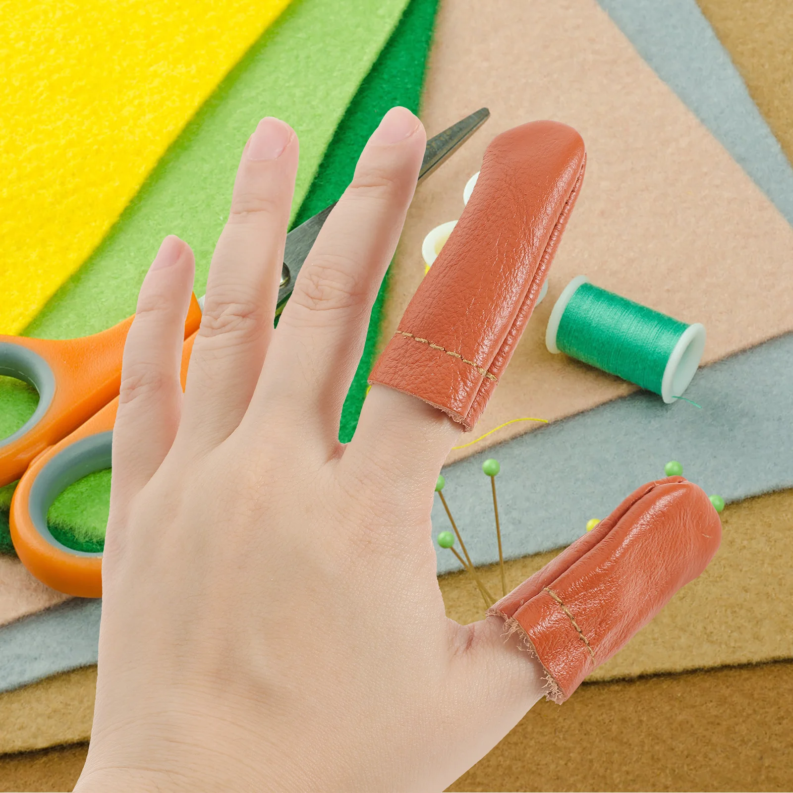 

20pcs Finger Guards For Wool Felting Needle Finger Protectors Sewing Diy Durable Soft Pu Thimble Cots Flexible