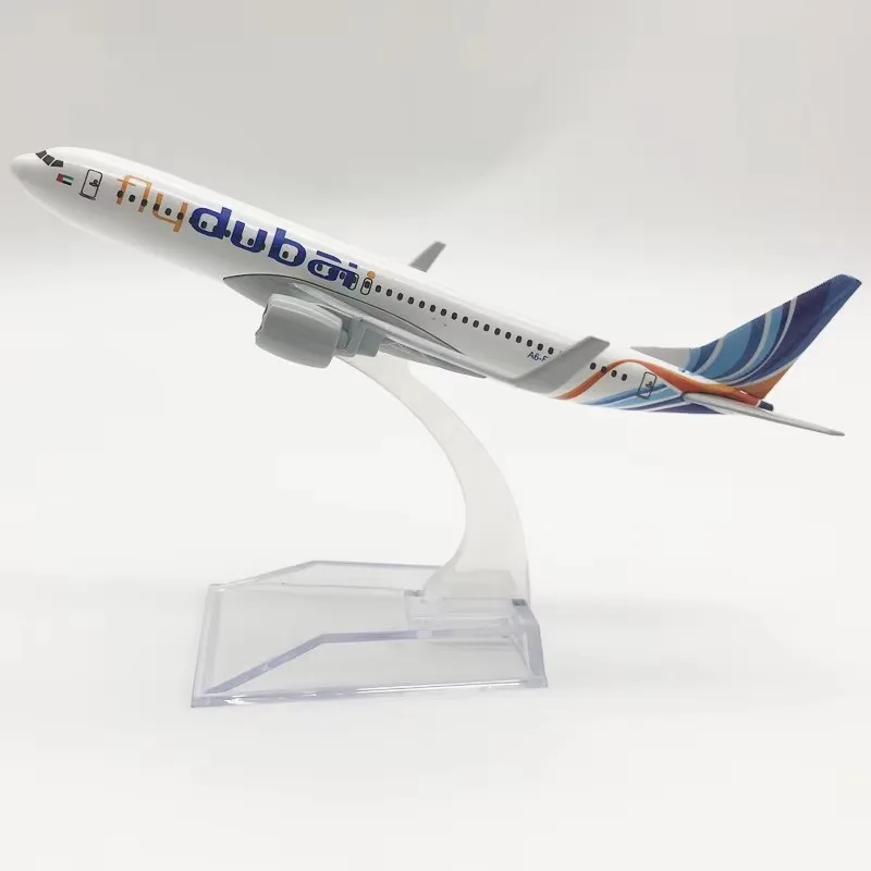 16cm Dubai Airlines B737 Alloy Aircraft Model Diecast Aviation 1/400 Plane Collectible ornaments gifts