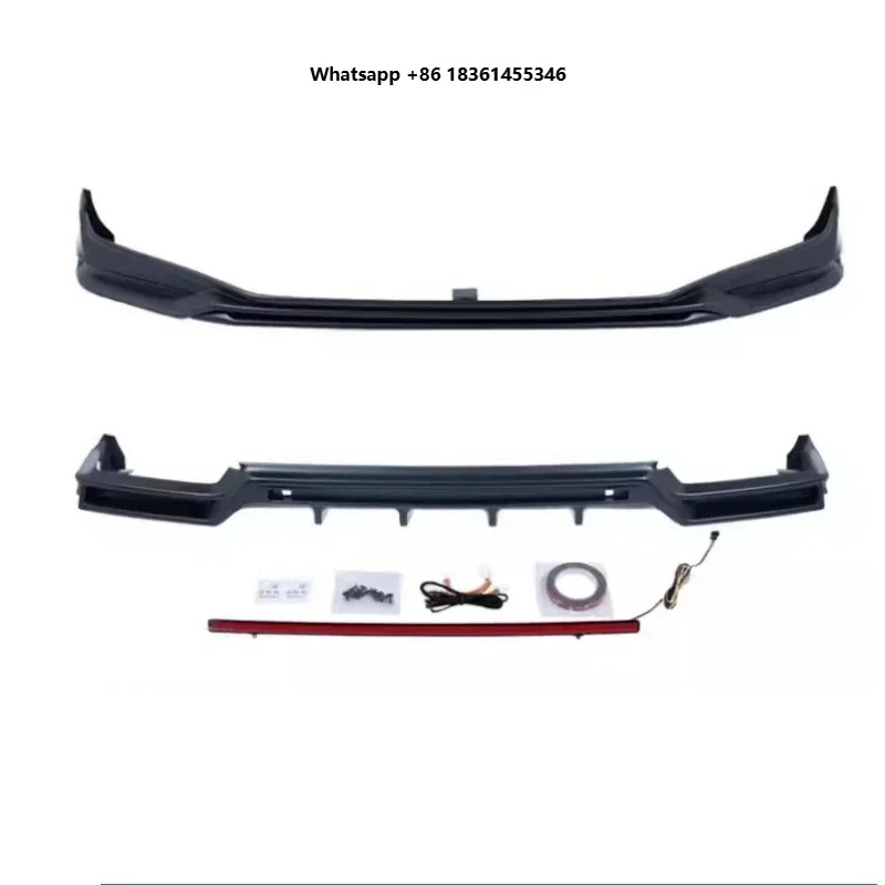 

For Odyssey 2022-2023 Modified Front Shovel Body Kit Car Accessories Unpainted Front Lip Rear Spoiler with Light