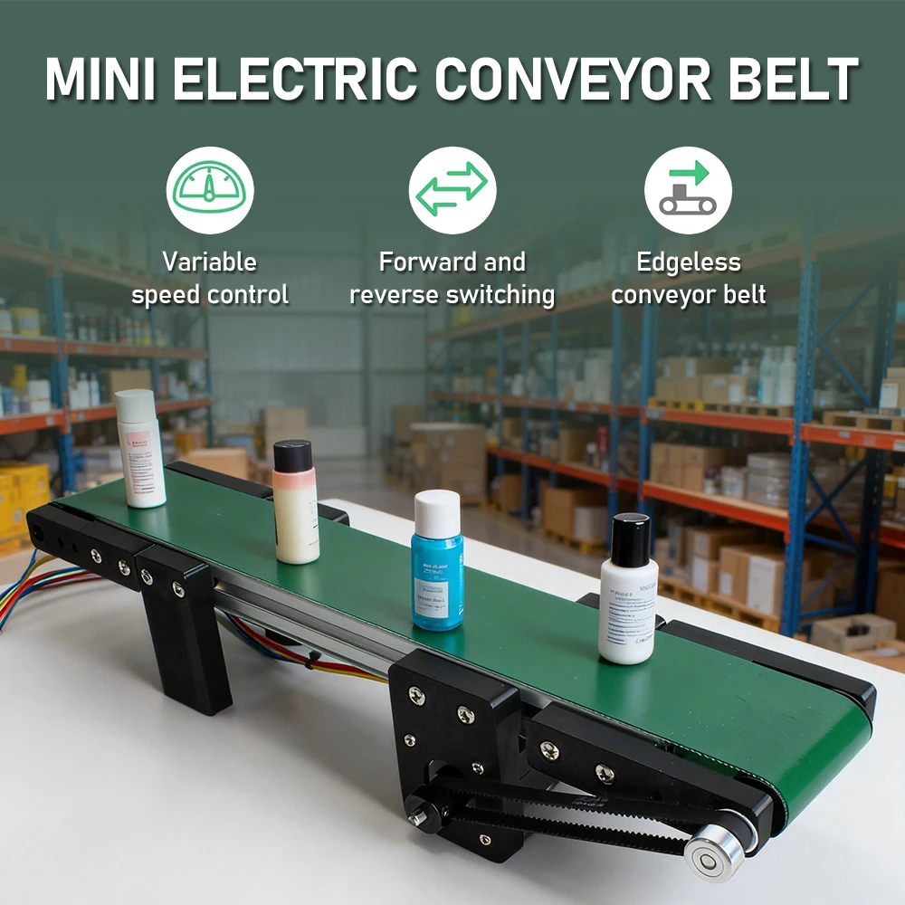 Mini Conveyor Belt Stepper Motor Small Belt Conveyor for Mechanical Arm Assembly Line Scene Simulation, DIY Lab Teaching