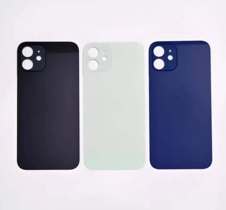 1 Stück OEM und 2 in1 großes Loch-Rückglas für iPhone 12 Mini 12MINI Ersatzbatterieabdeckung Hintertür-Rückglas