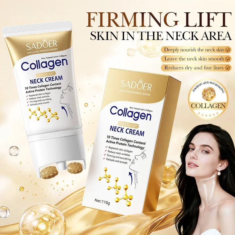 SADOER Roller Neck Cream Collagen Firming Anti Wrinkle Nourish Necks Skin Replenish Collagen Tender Smooth Neck Beauty Care