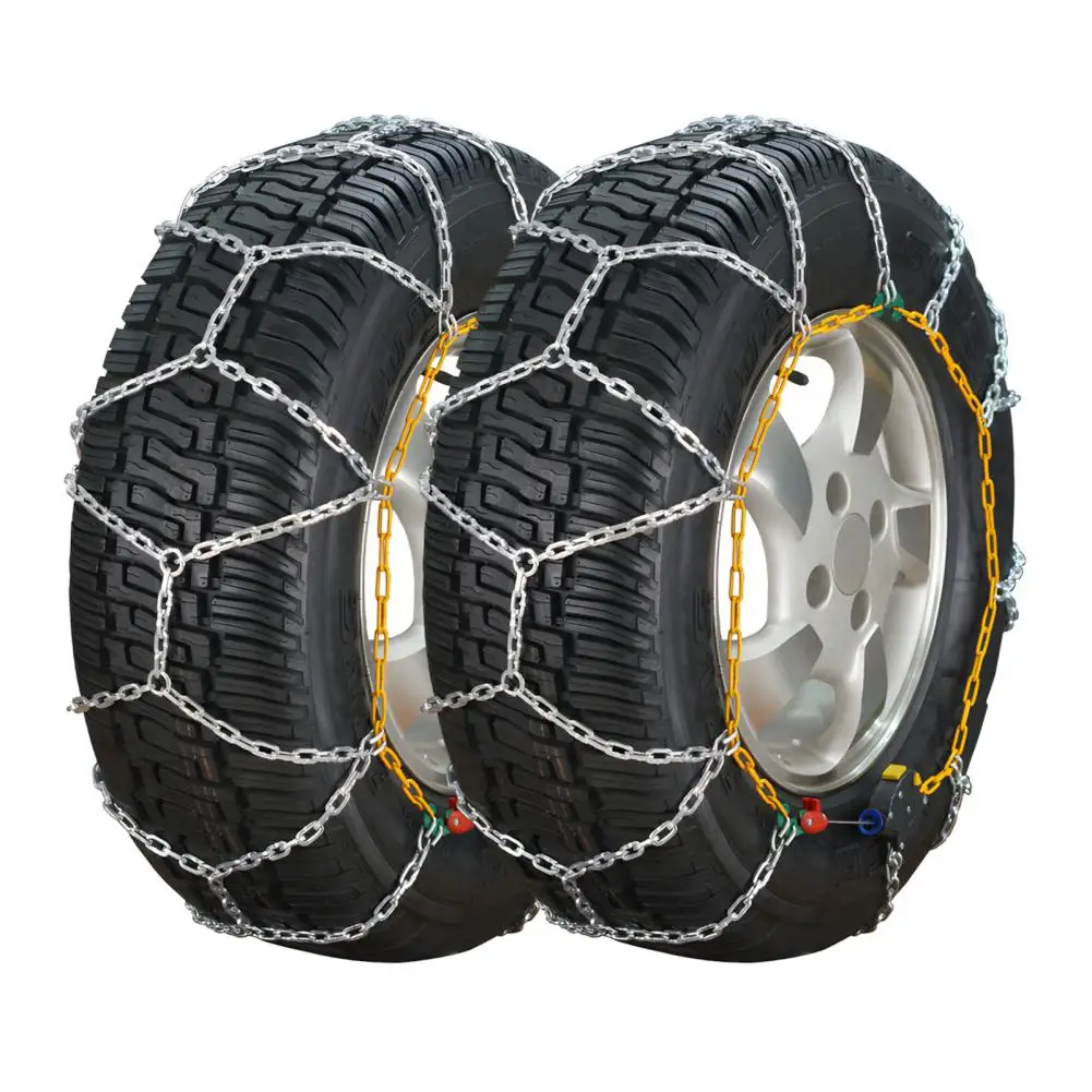 2Pcs Snow Tire Chains Auto Fixing 1 Min Quick Fit Easy Installation Tire Chains Universal Emergency Tire Traction Chains For SUV