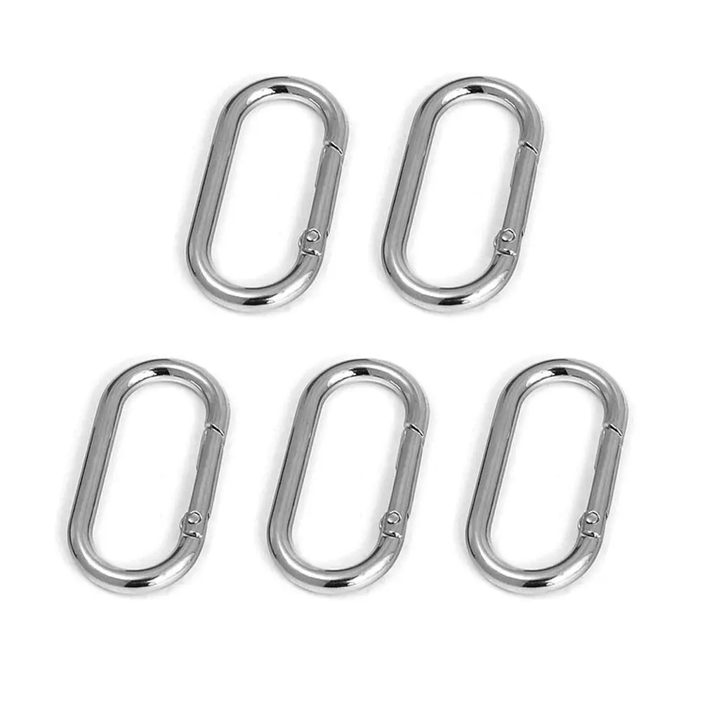 5pcs Tools Snap Bottle Hooks Camping Hiking Handbags Clips Outdoor Carabiner Bag Belt Buckles Spring Oval Rings