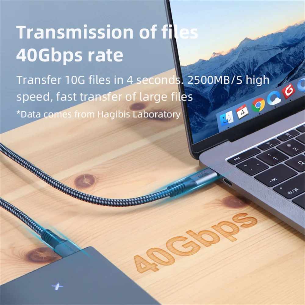 240W USB 4.0 Type C to Type C Cable Fast Charge For Thunderbolt 4 8K @ 60Hz 40 Gbps Speed USB Data Transfer Cable