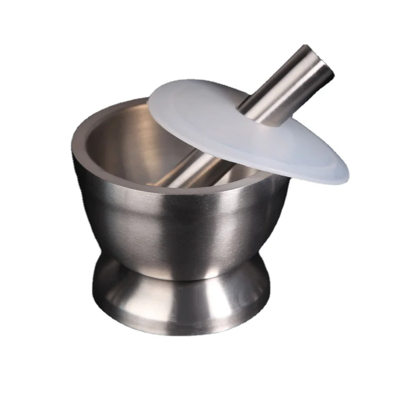 1pcs Lab innner dia85mm/98mm Stainless Steel Mortar and Pestle Triturator for Medicinal Materials or Food Etc.