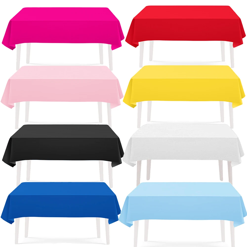 Einfarbige Einweg-Tischdecke Blau Rosa Rot Schwarz Weiß Gelb für Kinder und Erwachsene Geburtstagsfeier Babyparty Deko-Zubehör