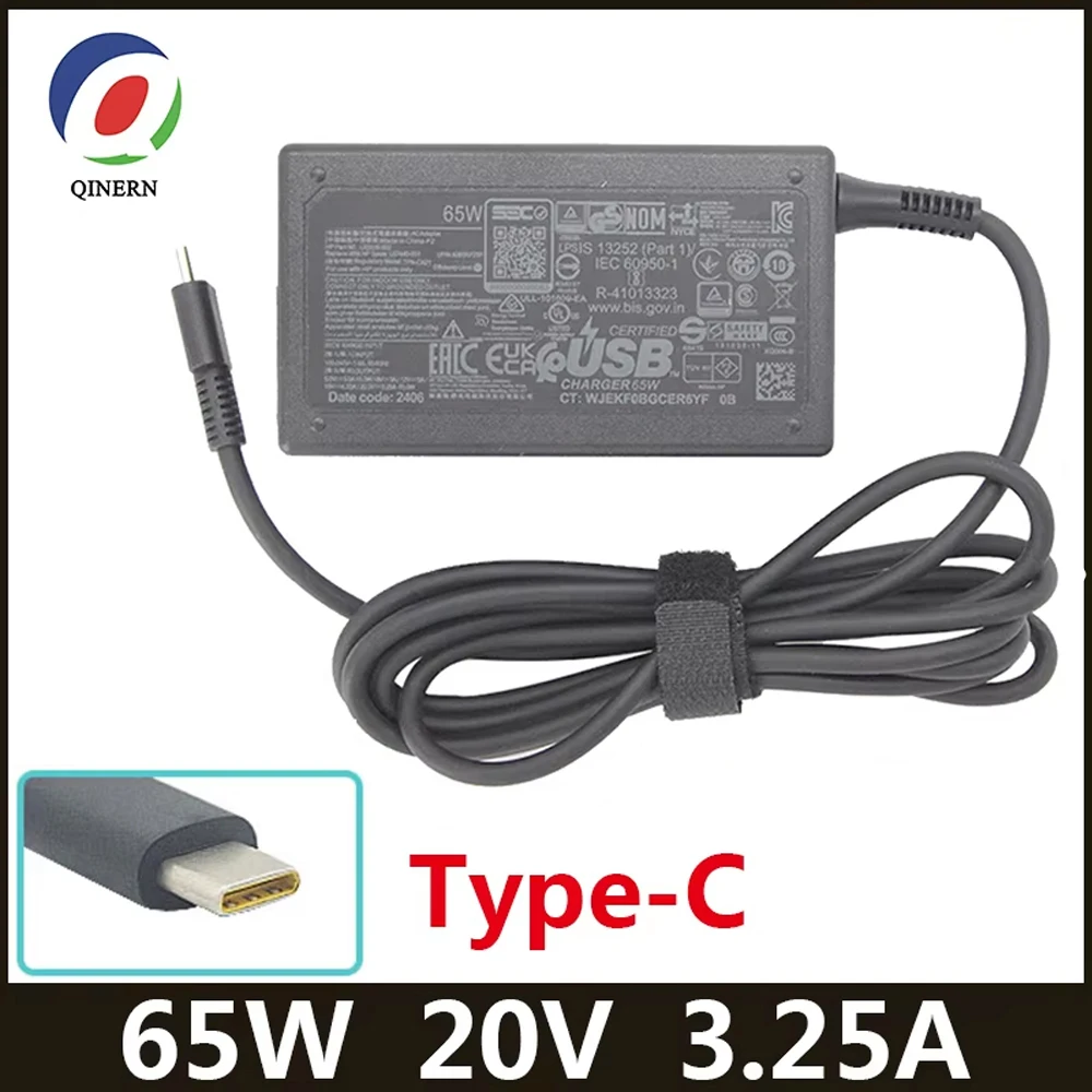 20V 3.25A 65W USB Type-C Laptop Adapter For HP Elitebook Spectrex X360 1030 1040 G3 G7 13 15 Pro 14-DB0006AU