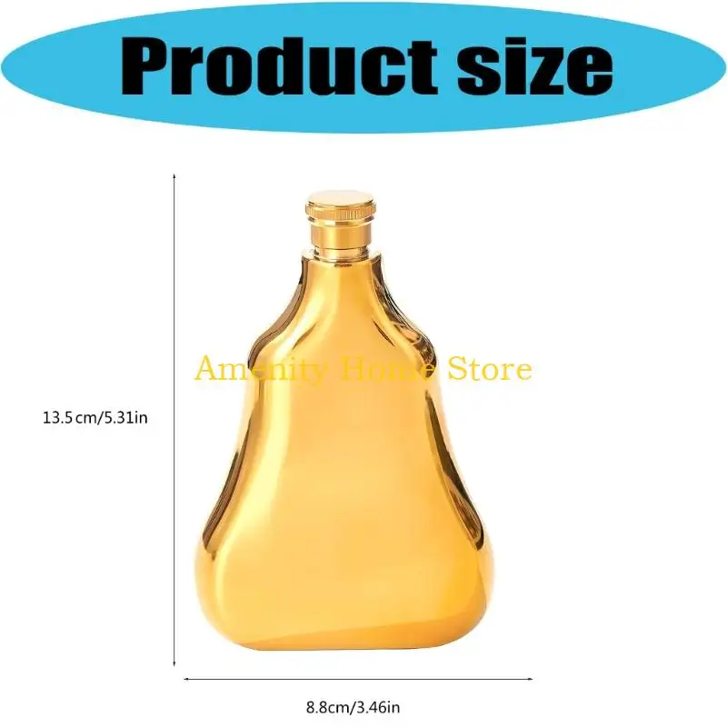 F26C Elegant 6Oz Stainless Steel Pocket Flask Spirits Container Wine Bottle Drinkware For Outdoors Enthusiasts