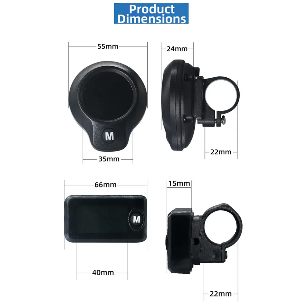 E-Bike Speedometer ABS 3/4/5/6 Wire Square/round Screen Digital LCD Display Odometer Electric Bicycle Instrument Accessories
