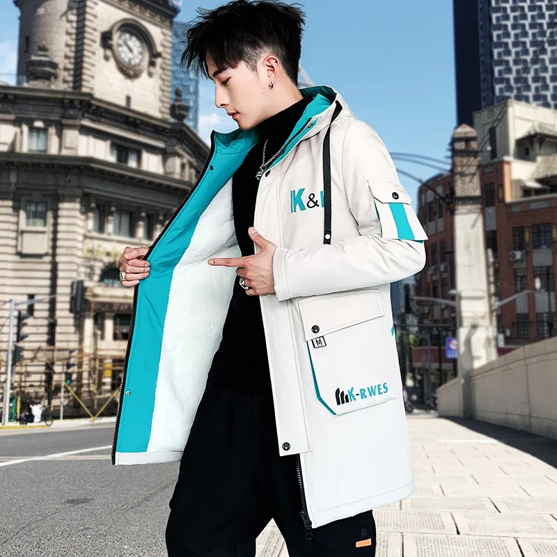 Fashion 2024 Autumn Warm Mid-Length Fleece Hooded Jacket Winter Outwear Windbreaker Thick Tops Long Coat Oversized M-4XL Clothes