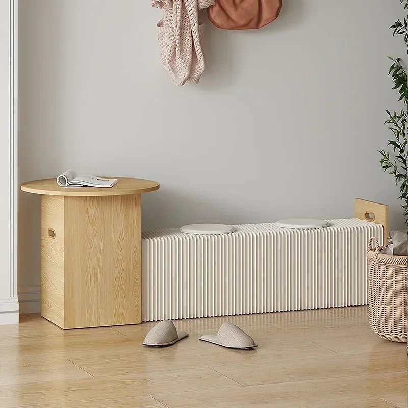 Foldable coffee table stool, retractable shoe changing stool, simple edge table of entrance bench, living room low