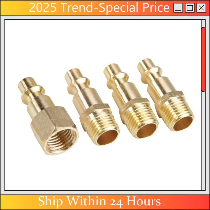 

A61Z Deals 1/4NPT Pneumatic Fittings Five-Piece Set Quick Connector Solid Brass Quick Connect Air Fittings Kit