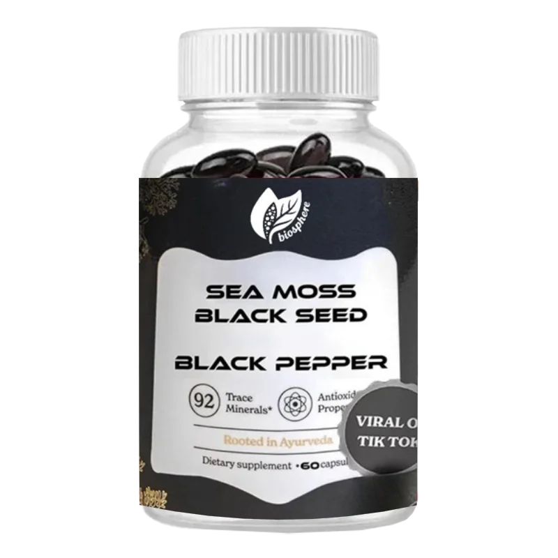 60 Capsules Seaweed Supplement with Black Seed Oil & Black Pepper for Strength And Endurance Efficient Nutritional Supplement