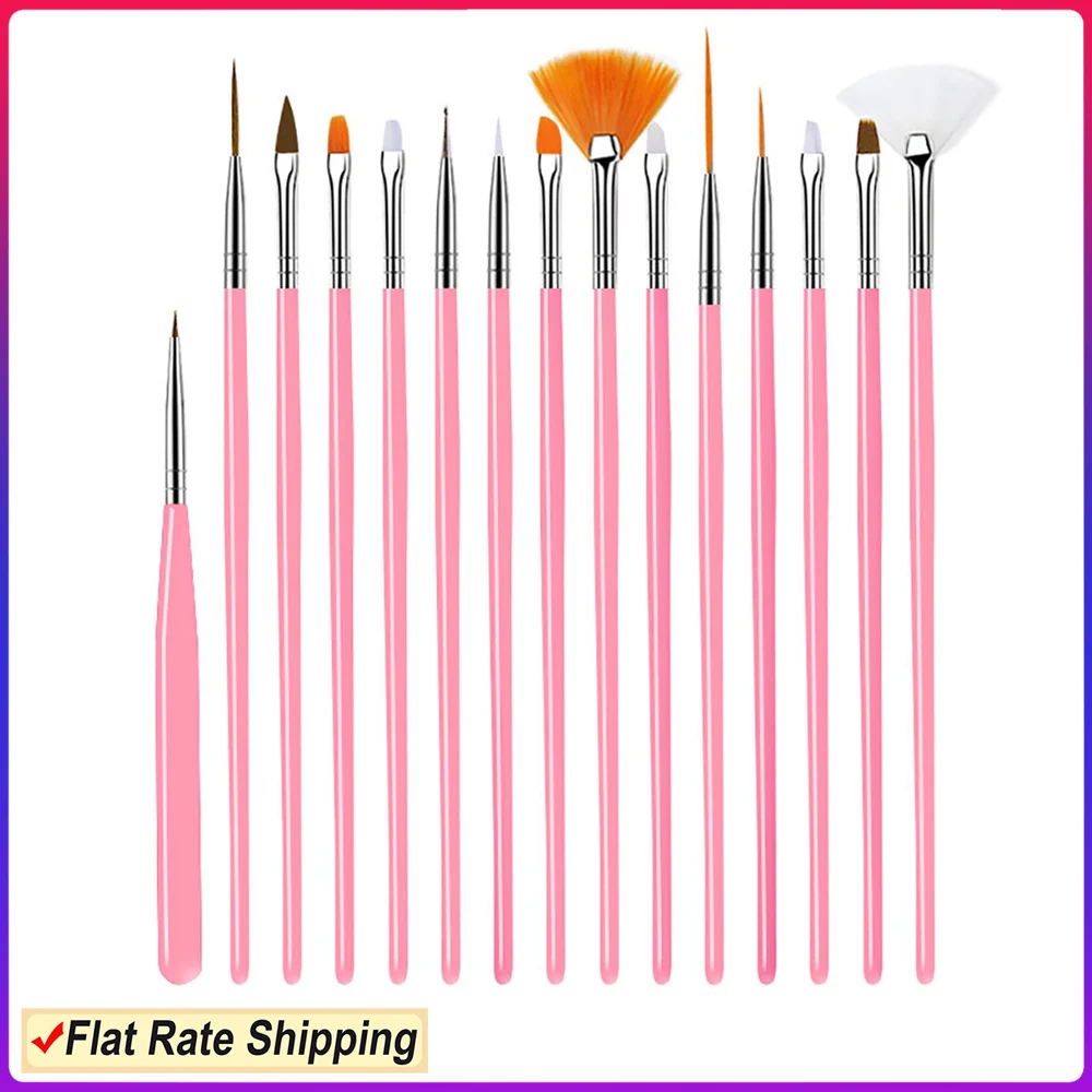 

15pcs/set Nail Art Brush Pens Painting Acrylic UV Gel Design Nail Brush Set Painting Nail Art Brush Pen Tips Tools Kit NEW