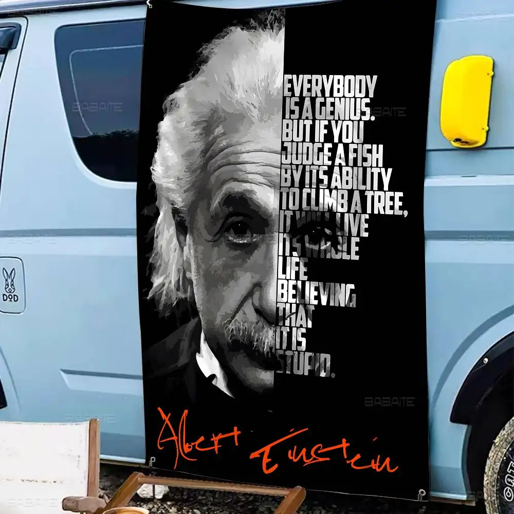 Hot Aalbert Einsteines DIY Flag For Family Group Photo Living Room Home Dorm Decor Wall Art Decor Banner