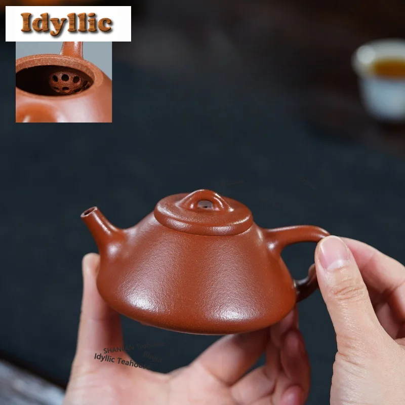 

170ml Boutique Yixing Purple Clay Teapots Handmade Stone Scoop Pot Raw Ore Red Downhill Mud Kettle Zisha Tea Set Drinkware Craft