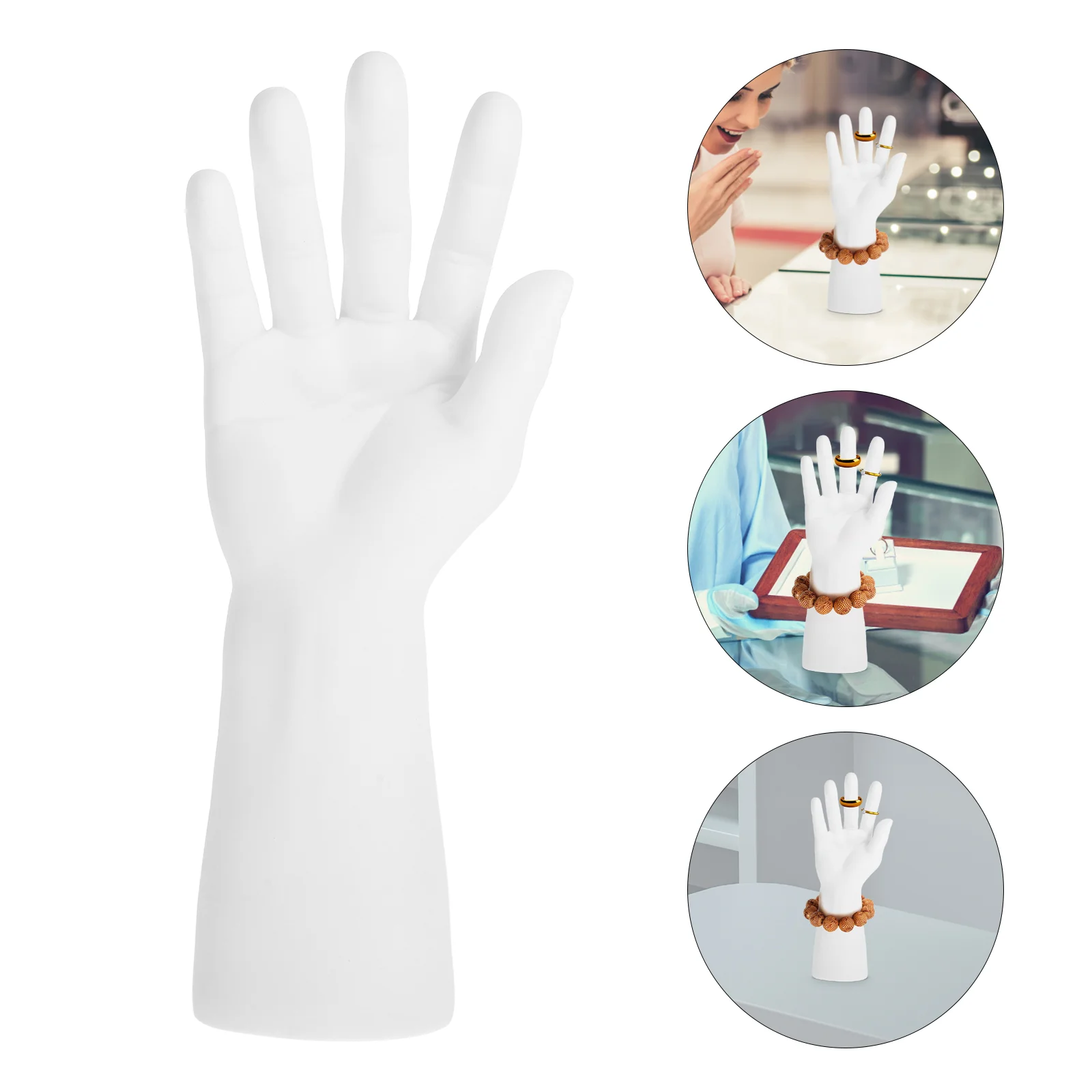 2 Pcs Bracelet Support Display Model Mannequin Ring Holder Hand Jewelry Stands Displays Nail White Small