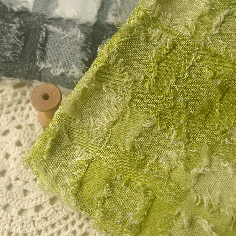 

Жаккардовая ткань в клетку с бахромой для одежды «сделай сам», рубашки, платья, диванные сумки, швейные аксессуары