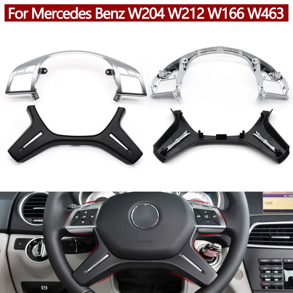 Car Accessories Chrome Steering Wheel Decorative Cover Trim Panel For Mercedes Benz C E M ML GL GLS G Class W204 W212 W166 W463