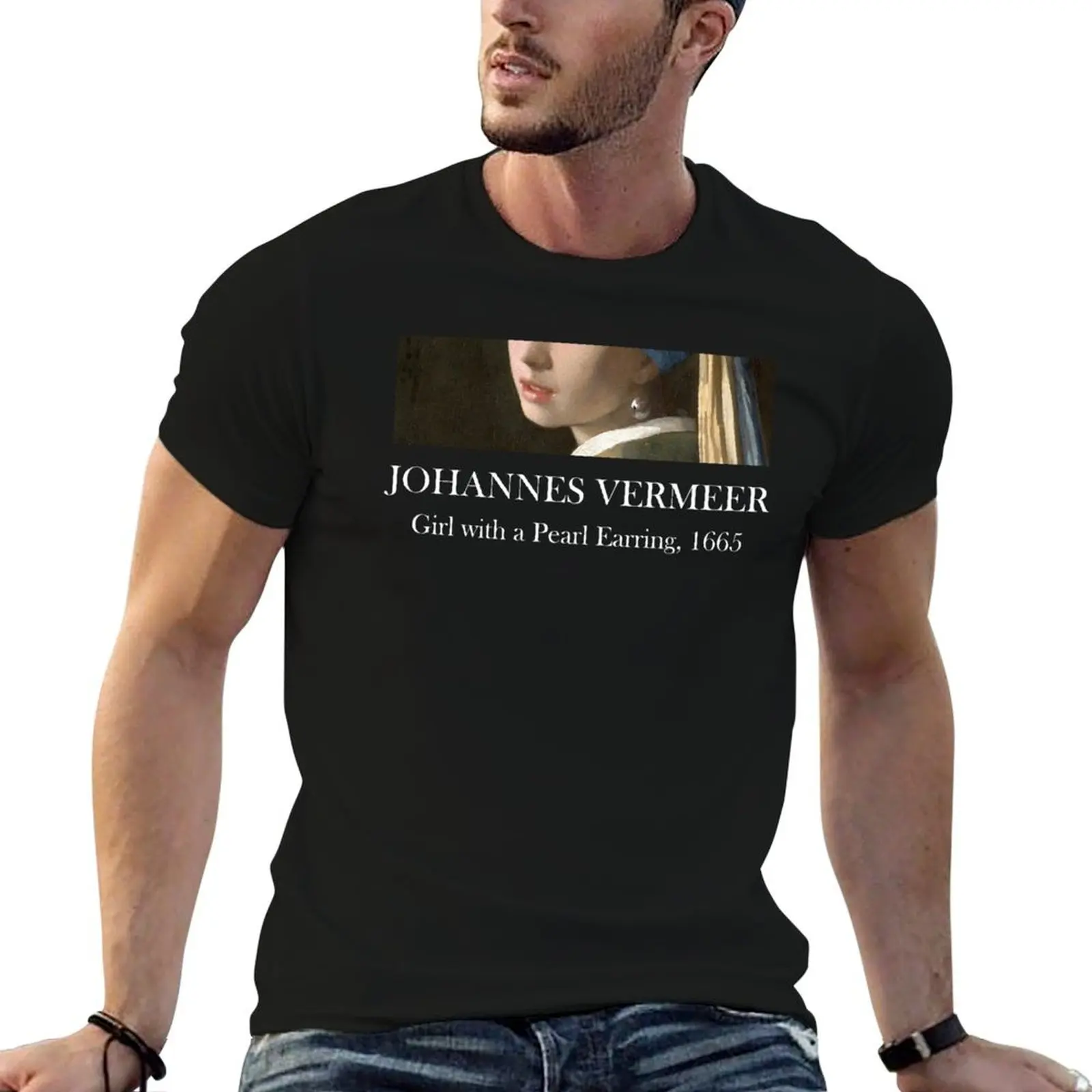 Johannes Vermeer - Girl with a Pearl Earring T-Shirt Gym Exercise Short Sleeve T-Shirt