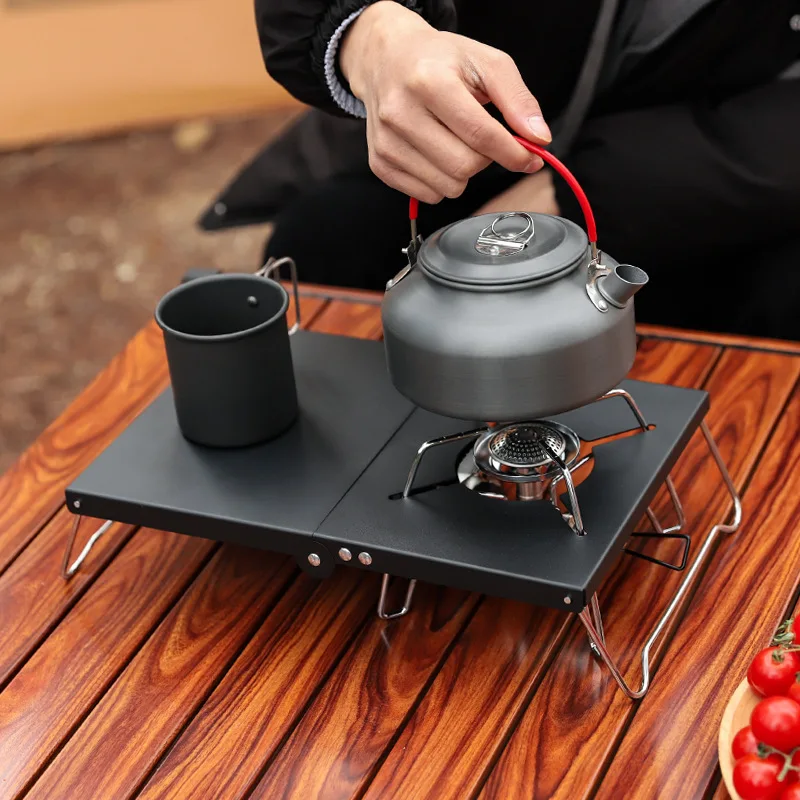 DIVEDEER Outdoor Camping Picnic Spider Stove Table Folding Portable Mini Aluminum Insulated Table Heated BBQ Gas Stove Stand