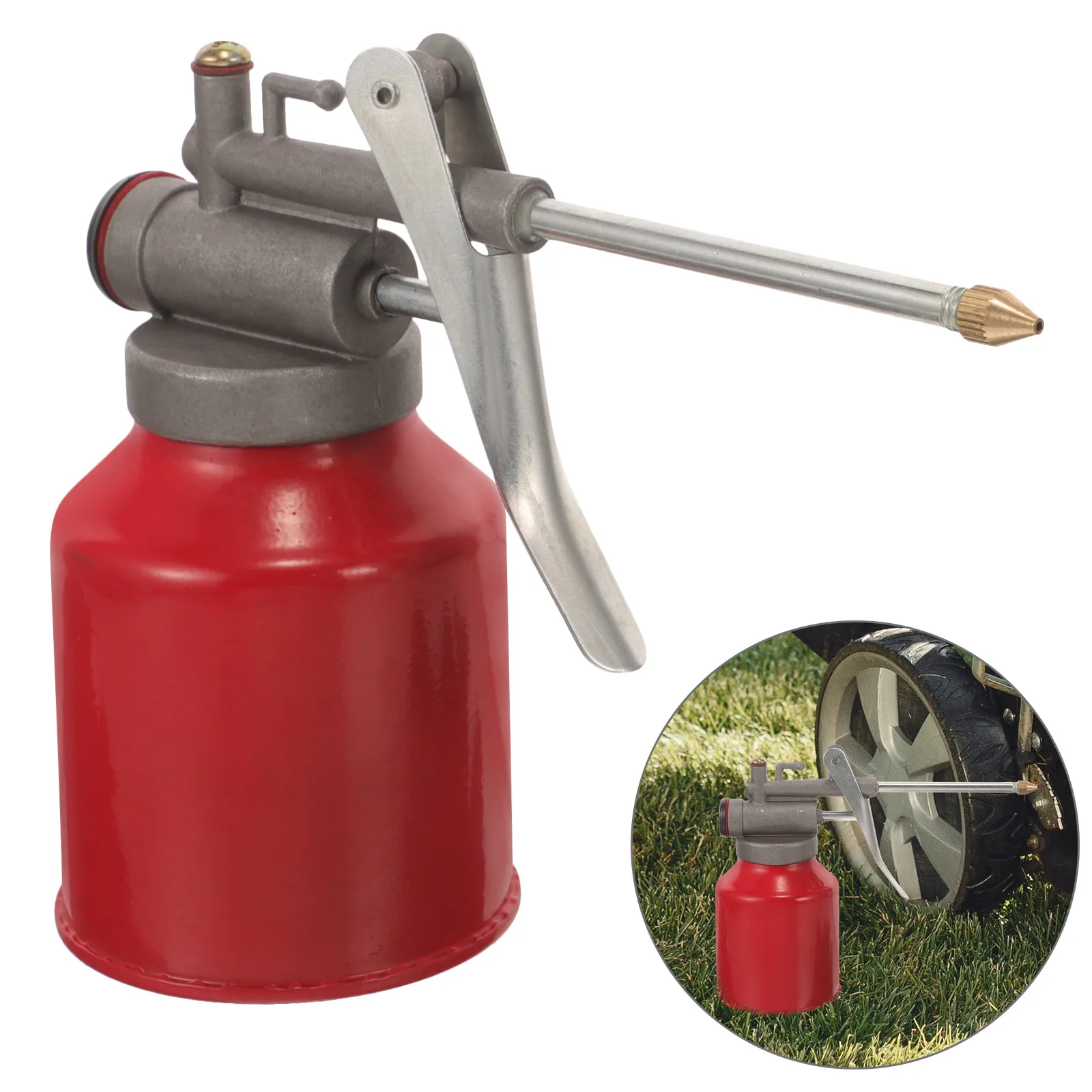 

Manual Oil Gun Lubrication Oiler Can High Capacity Spout Engine Automotive Dispenser Metal Container Vehicle Lubricant