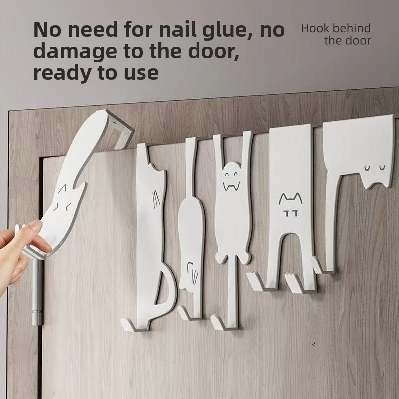 Cute Cartoon Animal Over The Door Hook Carbon Steel No Drill Hanging Hook for Bedroom Bathroom Organizer Hanger for Hat Bag Key