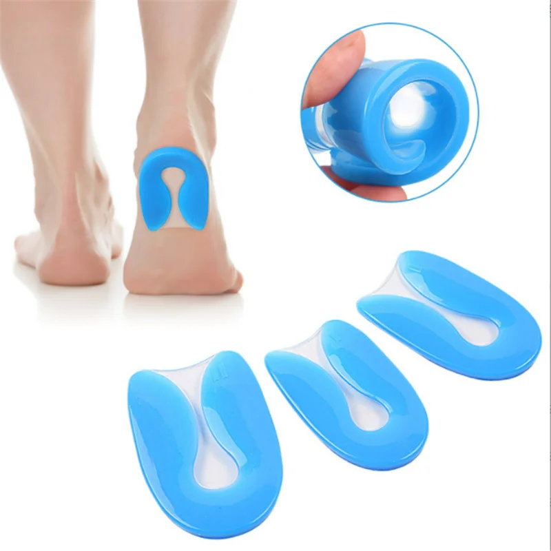 1 쌍 발 통증 완화 실리콘 젤 U 자형 발바닥 근막염 발 뒤꿈치 보호대 발 뒤꿈치 박차 쿠션 패드 신발 삽입 깔창 남성 여성