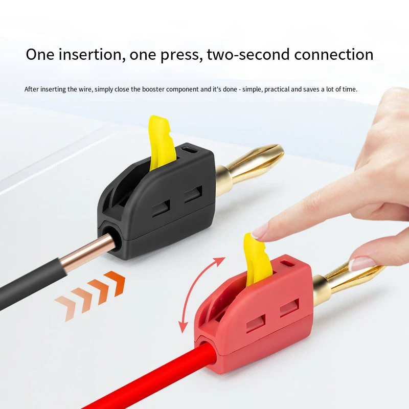 10PCS 4mm Banana Plug High Current Quick Connect Gold-plated Banana Connector 32A Electrical Test