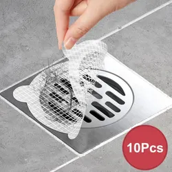 10Pcs Anti-blocking Filter Screen Disposable Floor Drain Sticker Hair Catcher Drain Stopper Cover Kitchen Bathroom Accessories