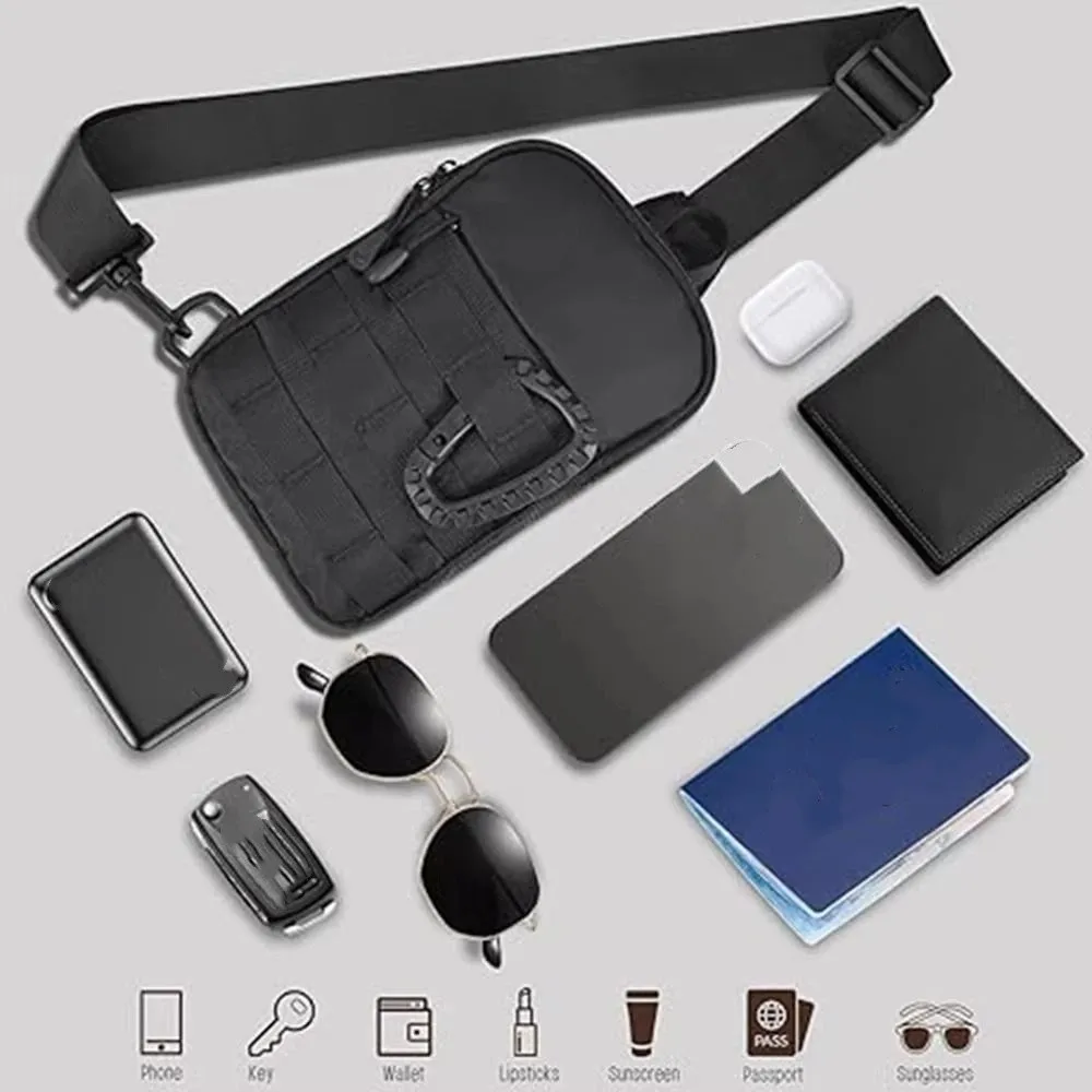 Adjustable Sports Vest Bag Water Resistant Multi-functional Outdoor Chest Bag Oxford Cloth Lightweight