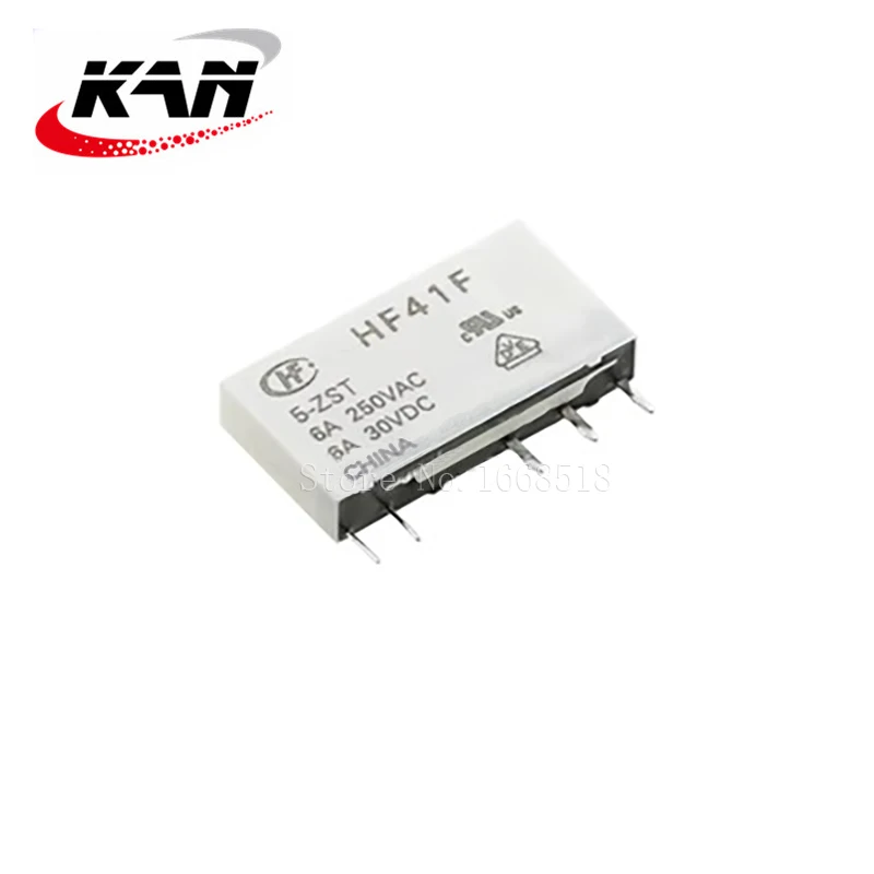 Imagem -06 - Relé de Poder Hf41f5-hs Hf41f12-hs Hf41f24-hs 5vdc 12vdc 24vdc 6a 250vac 4pin Original Novo 50 Pcs