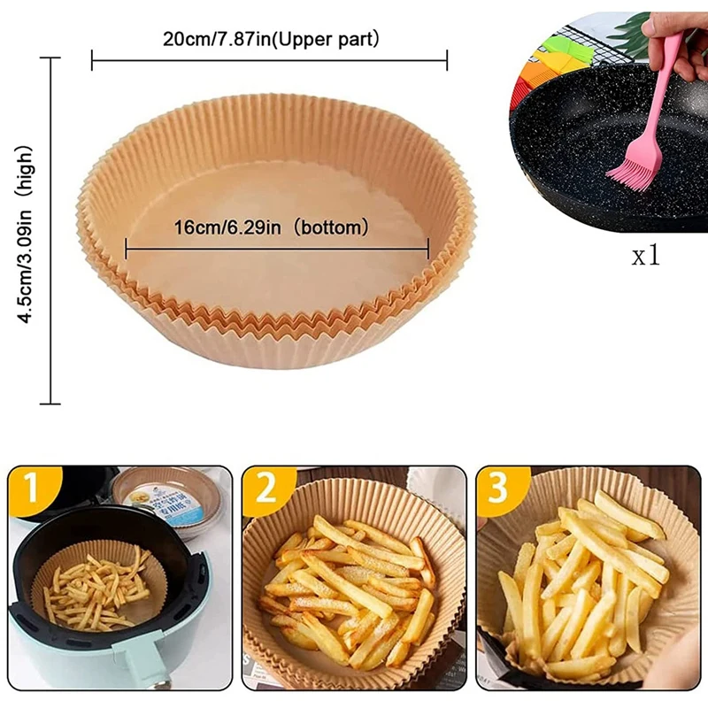 25Pcs Air Fryer Disposable Parchment Paper, Non-Stick Air Fryer Liners, For Air Fryer Baking Roasting Accessories