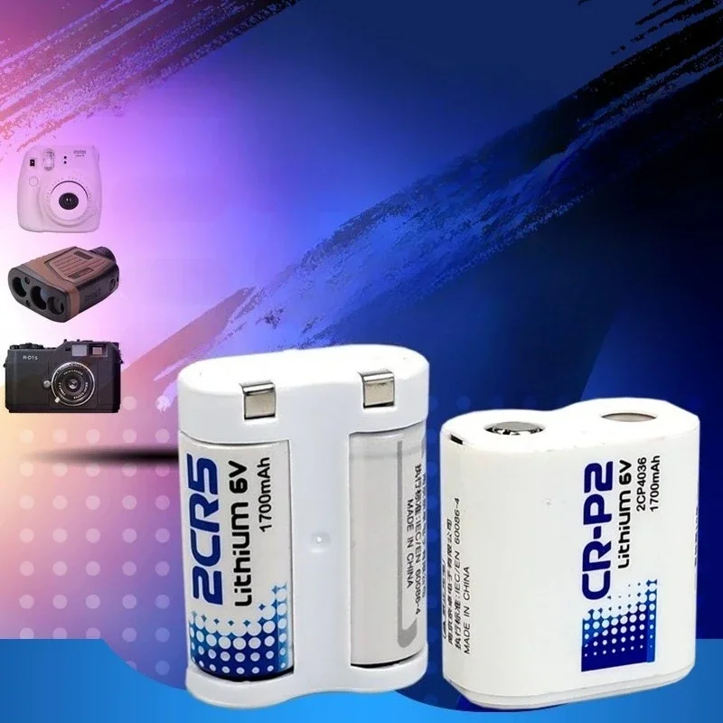 3V CR123A CR2 / 6V 2CR5 CR-P2 Lithium Battery, 1000/1500/1700mAh High Capacity for Polaroid Rangefinder Film Camera