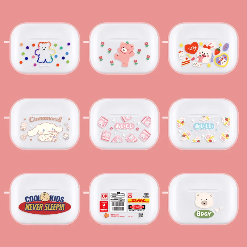 Cartoon Cute Dog Flower Girl Avatar Transparent Silicone Anti-fall for Airpods 3 for AirPods 1 2 Pro Earphone Case