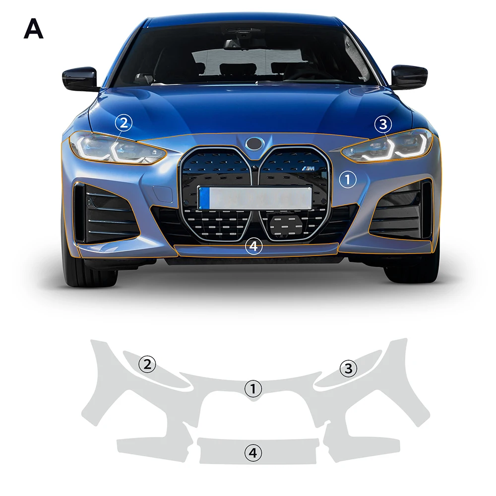 

For BMW i4 G26 2022 2023 Car TPU Pre-cut PPF Scratch-resistant Front Bumper Hood Engine Transparent Protective Film Kit