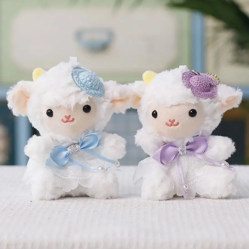 Cute Fluffy Sheep Plush Keychain Soft Curly Fur For Backpack Handbag Purse Decor Kids Birthday Gifts