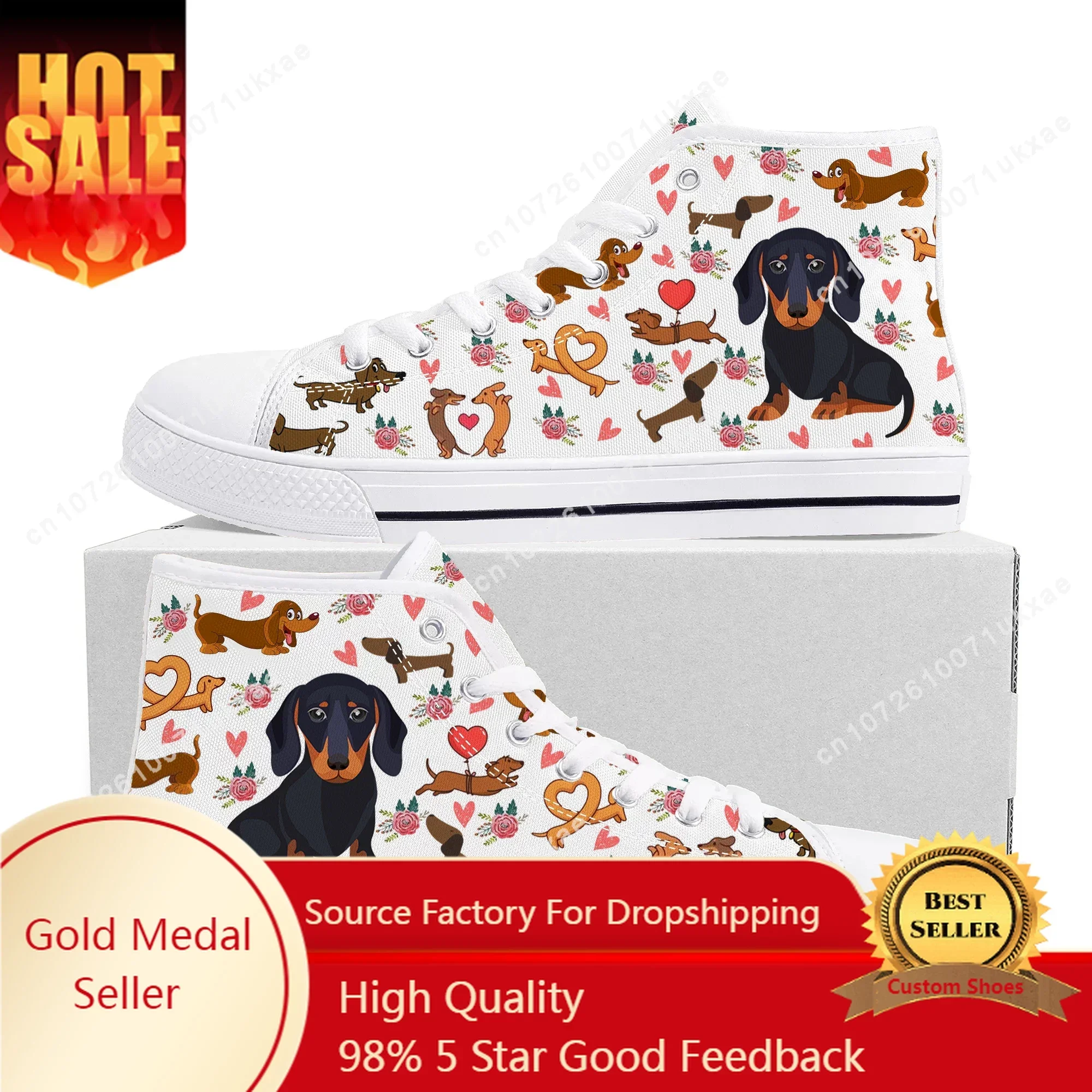 Cute Dachshund Print Sports Shoes Mens Womens Teenager Kids Children Sneakers Pet Dog Casual Sneaker Couple Custom Shoes