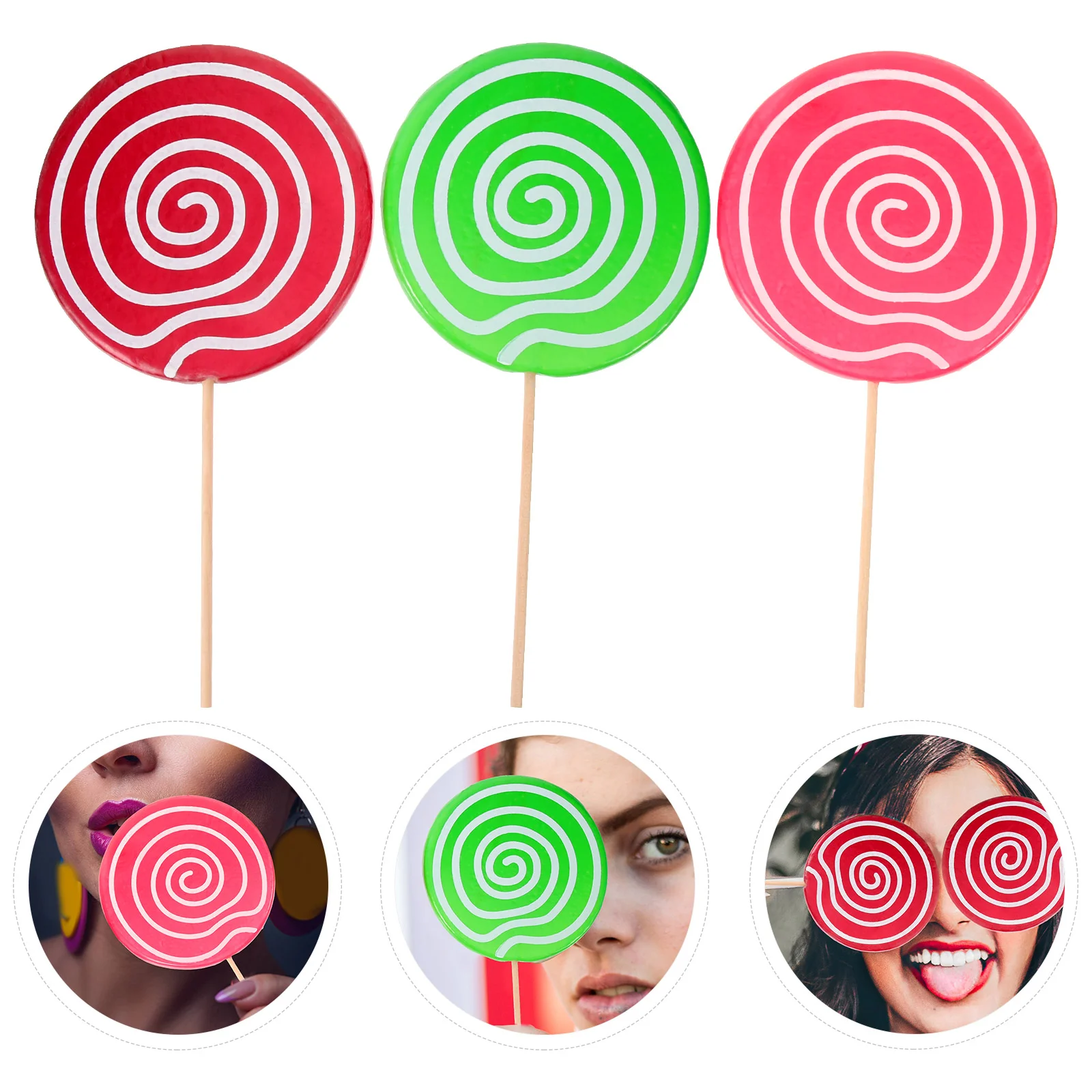 

3 Pcs Lollipop For Photo Simulation Photo Prop Candy Wedding Fake Food Adornment Lifelike Scene Ornaments Decorative Child